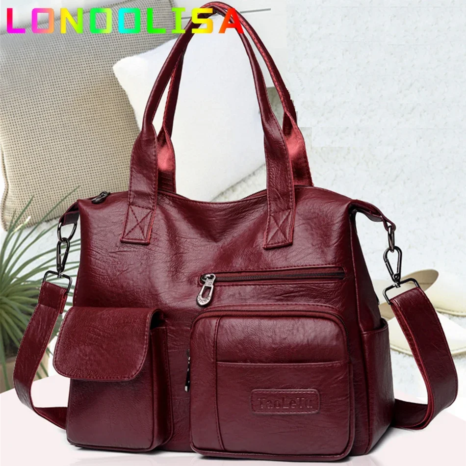 Borsa a tracolla stile Vintage per donna borsa in pelle PU di lusso grande Casual borsa da donna Trendy semplice Messenger Crossbody grande Sac