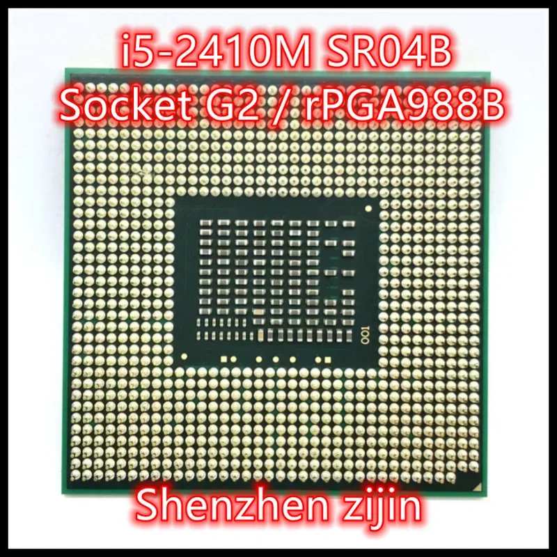 i5-2410M i5 2410M SR04B 2.3 GHz Dual-Core Quad-Thread CPU Processor 3M 35W Socket G2 / rPGA988B