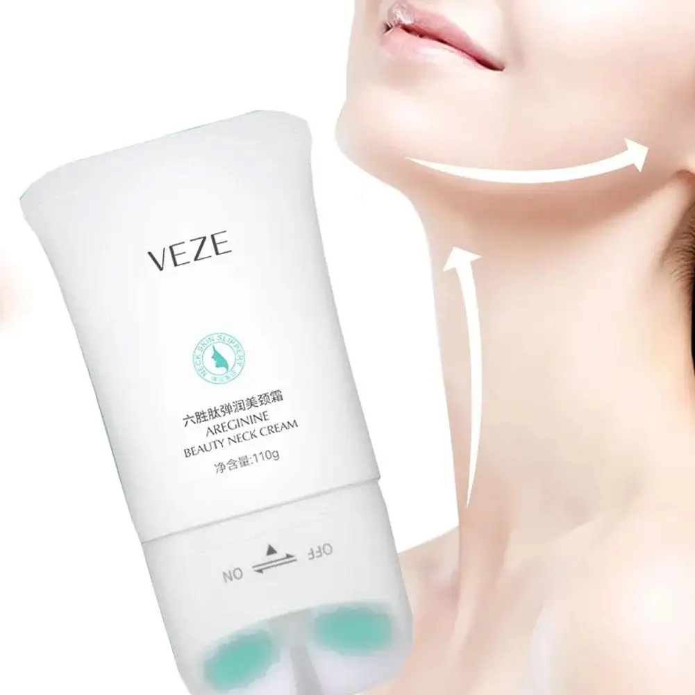 Neck Firming Cream Reduce Double Chin Firm Sagging Skin with Roller Applicator for Skin Care Moisturizing Neck Tightening Cream