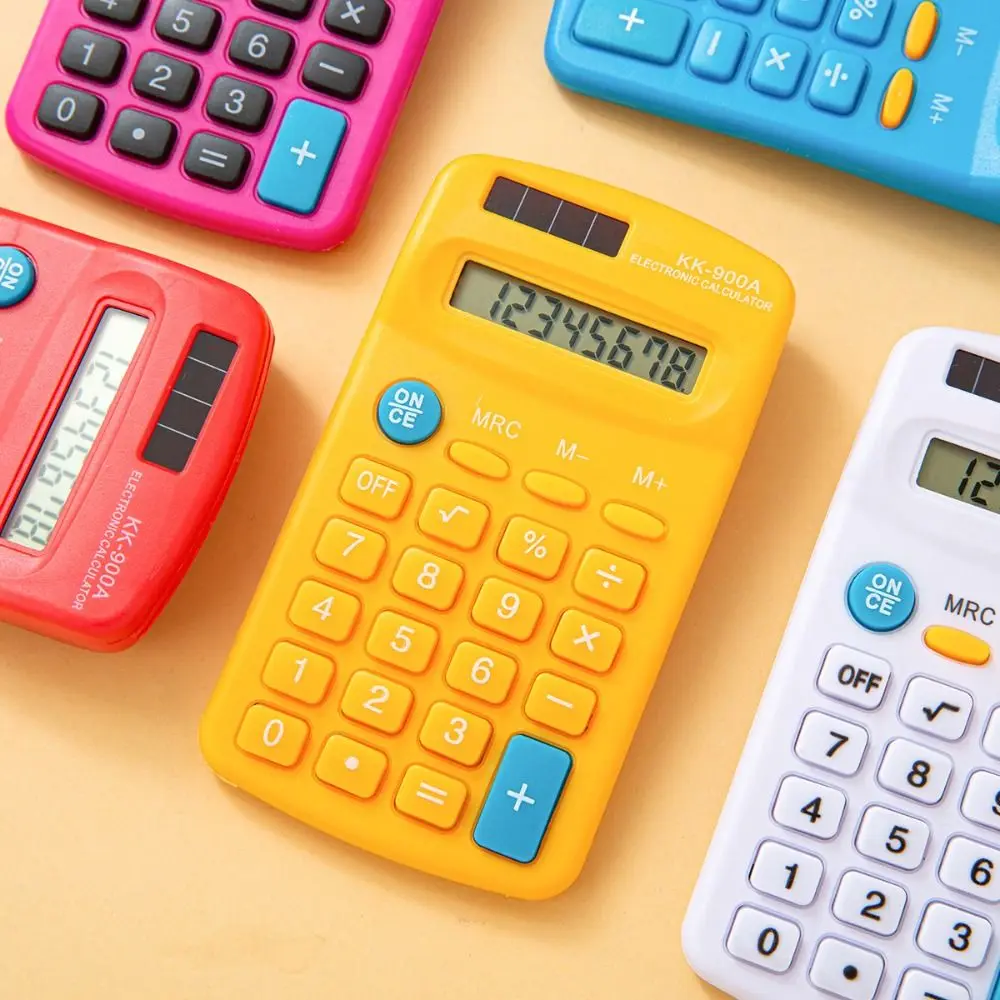 8-Digit Mini Pocket Calculator Large LED Display Candy Color Standard Function Calculator Silent 8-Digit Calculator Gift