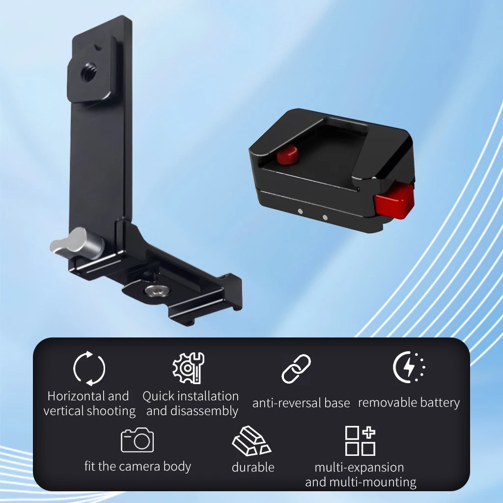 Aluminium-Schnellwechselbasis Magnetischer Klappbarer Stativadapter mit 2x Kaltschuhhalterungen für Insta360 X6 X5 X4 X3 Panorama-Actionkamera – Detail 2