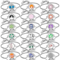 Trendy Aromatherapy Perfume Bracelet Essential Oil Diffuser Locket Multiple Patterns Stainless Steel Woman Bangle Jewelry Gift