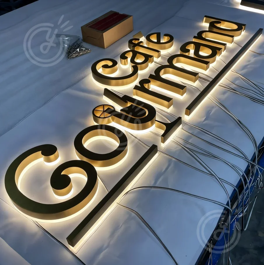Custom Personalized LED Light Up Sign 3D Metal Letters For Outdoor Business Storefront Waterproof Illuminated Backlit Signage