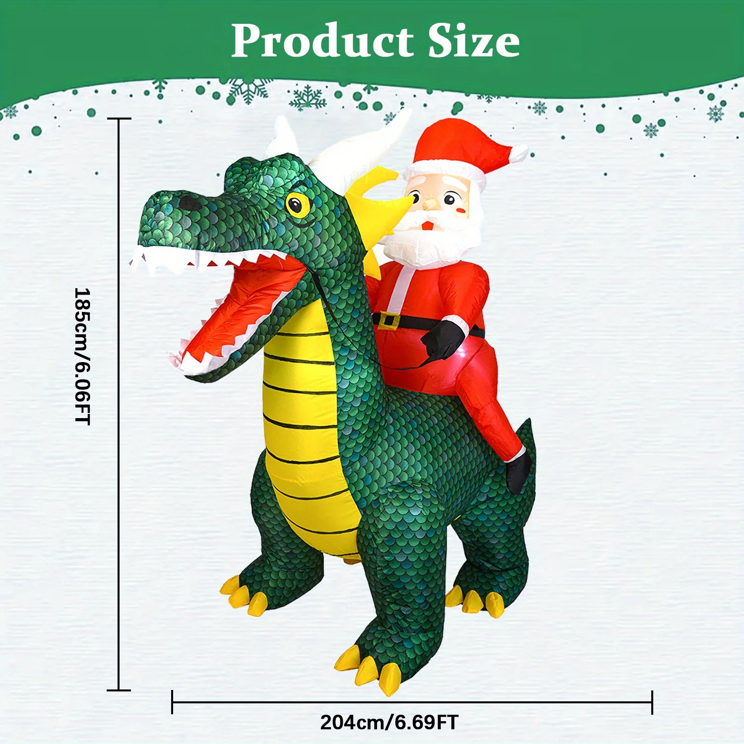 Inflatable Santa Dinosaur Decoration 7