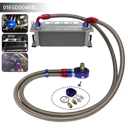 Universal 13 Row  AN10  Engine Oil Cooler w/ Mounting Bracket+ Oil Filter Hose End Kit For 1jz  2jz Subaru Volvo
