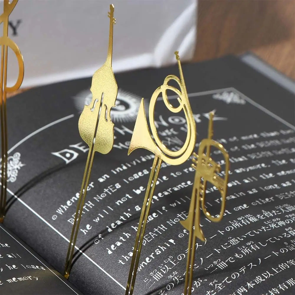 Metal Stationery School Supplies Book Mark Paper Clips Music Book Marker Violin Book Markers Musical Instruments Bookmark