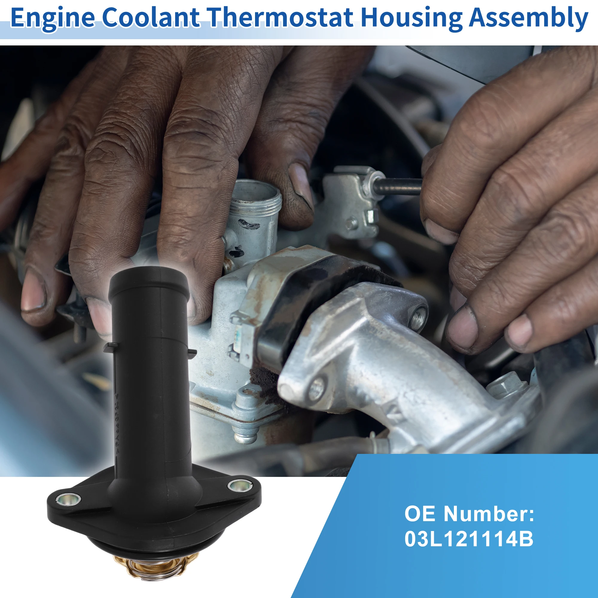 

X Autohaux Engine Coolant Thermostat Housing Assembly No.03L121114B for GOLF MK6 1.6 2009