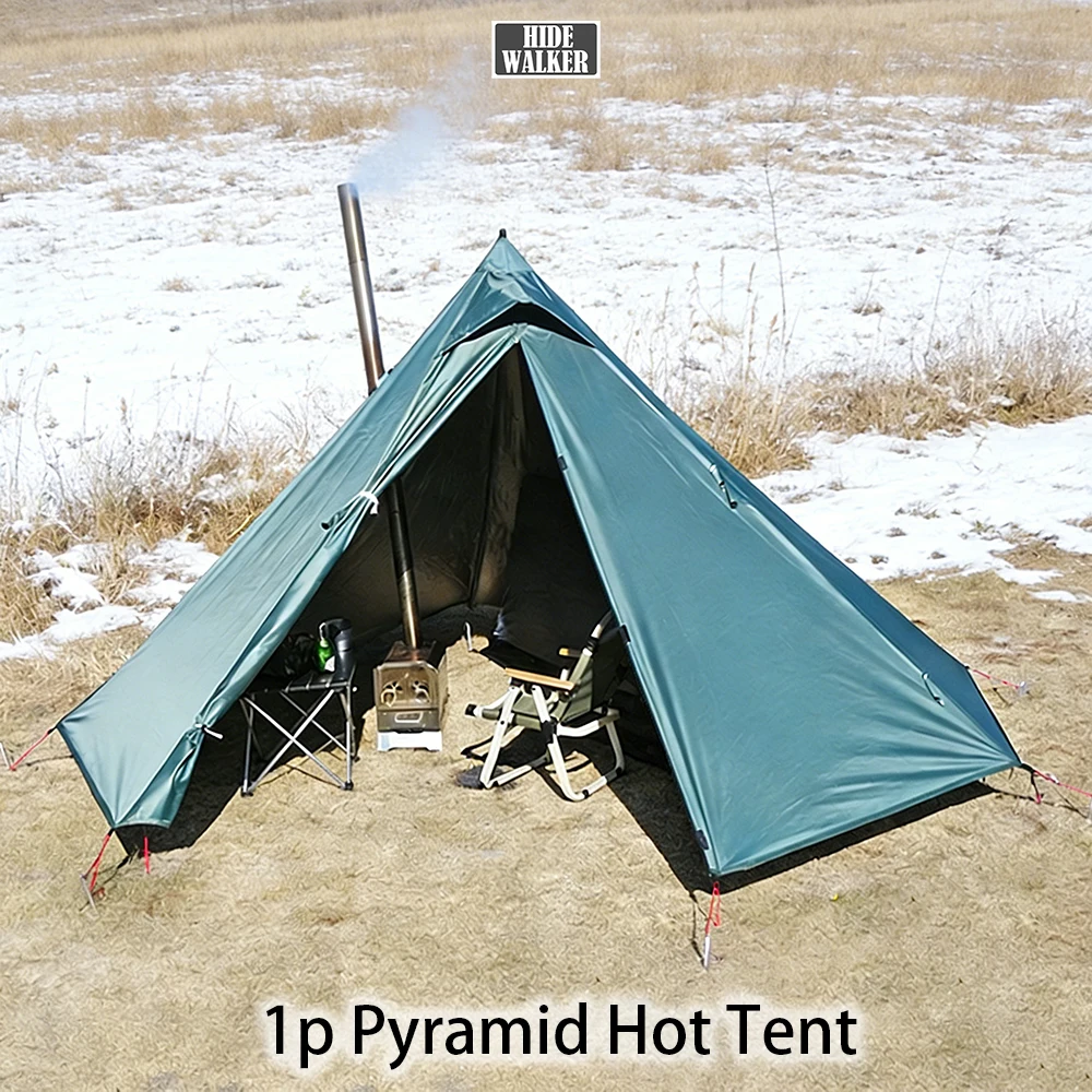 

2026 Новая пирамида, горячая палатка с дымоходом, 1 человек, уличная водонепроницаемая палатка для кемпинга, пекарка, Tp, легкая зимняя палатка