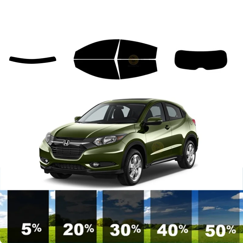 precut Removable Window Tint Film For Car 100% UVR 5%-70%VLT Heat Insulation Carbon ﻿For HONDA HRV 4 DR SUV 2015-2022