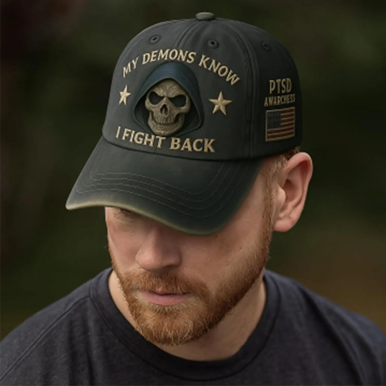 PTSD Awareness Hat, I Fight Back Every Day Cap, My Demons Know I Fight Back, Support Mental Health Baseball Hat, PTSD Awareness