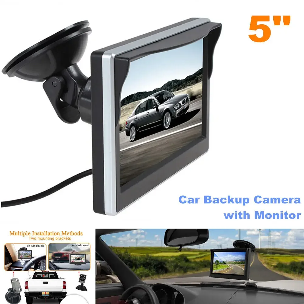 

Car Truck Bus Backup Camera with 5" Monitor Kit Reverse Camera Parking System