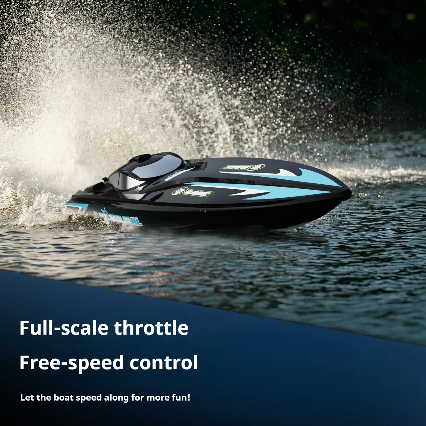 VolantexRC High Speed RC Boat Full Proportional Throttle Remote Control Racing Boat Rechargeable Electric Speedboat
