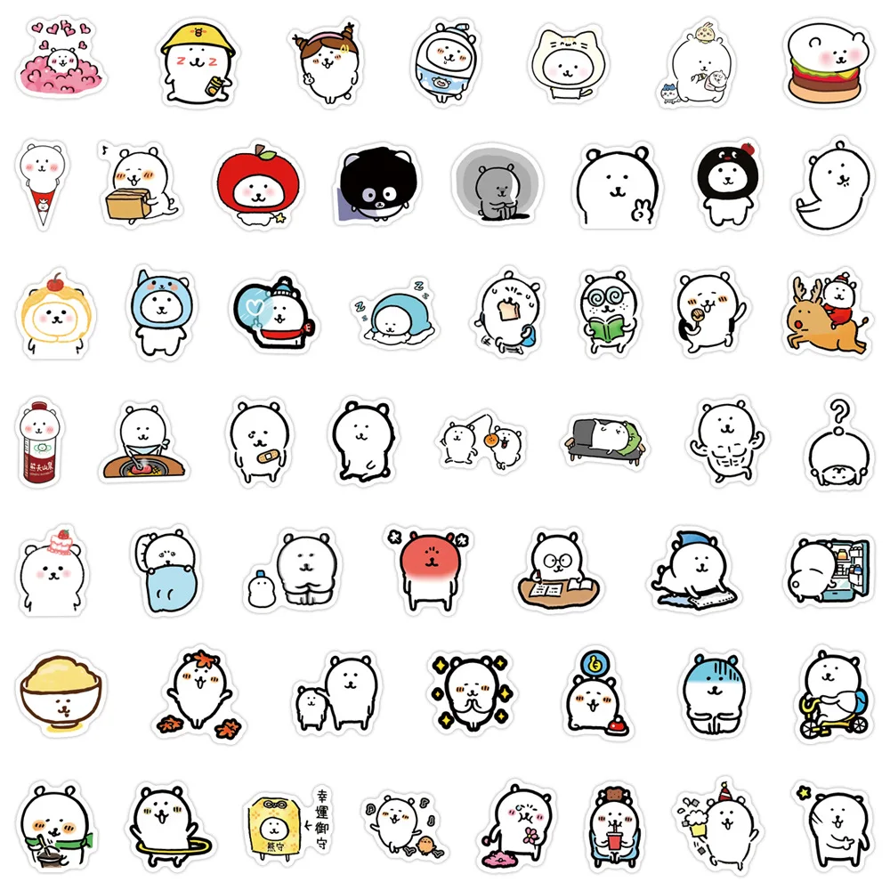 105PCS Self-mocking Bear Stickers Graffiti Stickers DIY Diary Phone Case Handmade Scrapbook Aesthetic Stickers image 5