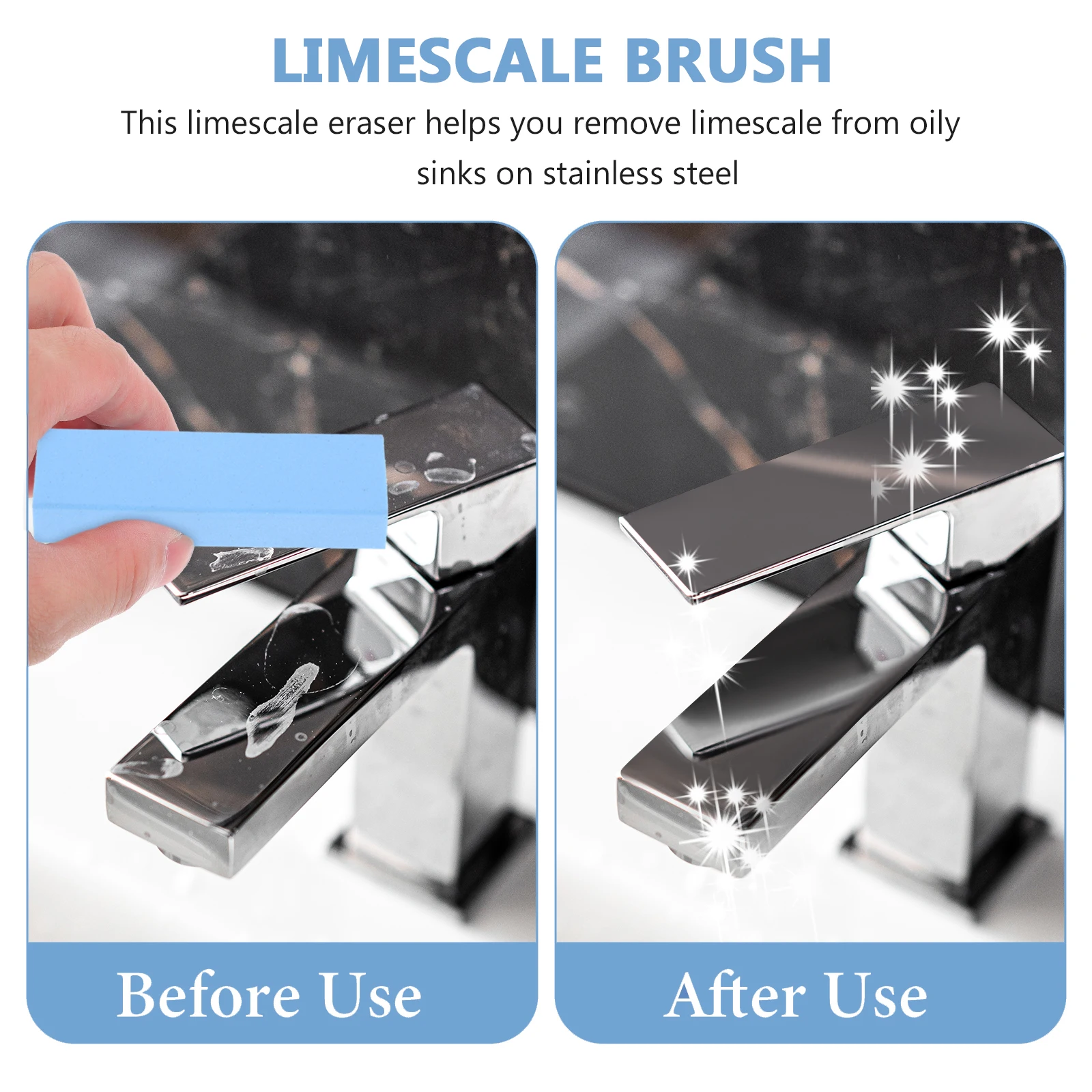 

Blue Gummy Cleaning Stone for Stainless Steel Surfaces Tough on Stains Gentle Scrubbing Abrasive Block Kitchen Cleaner Scrub