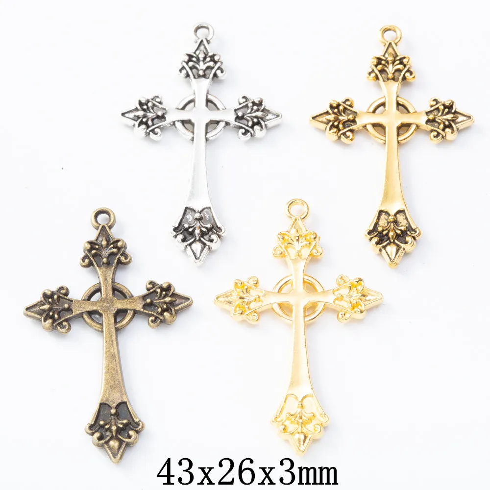 22pieces（Cross Pendan）vintage zinc alloy charm metal pendant DIY jewelry discovery making accessories1839