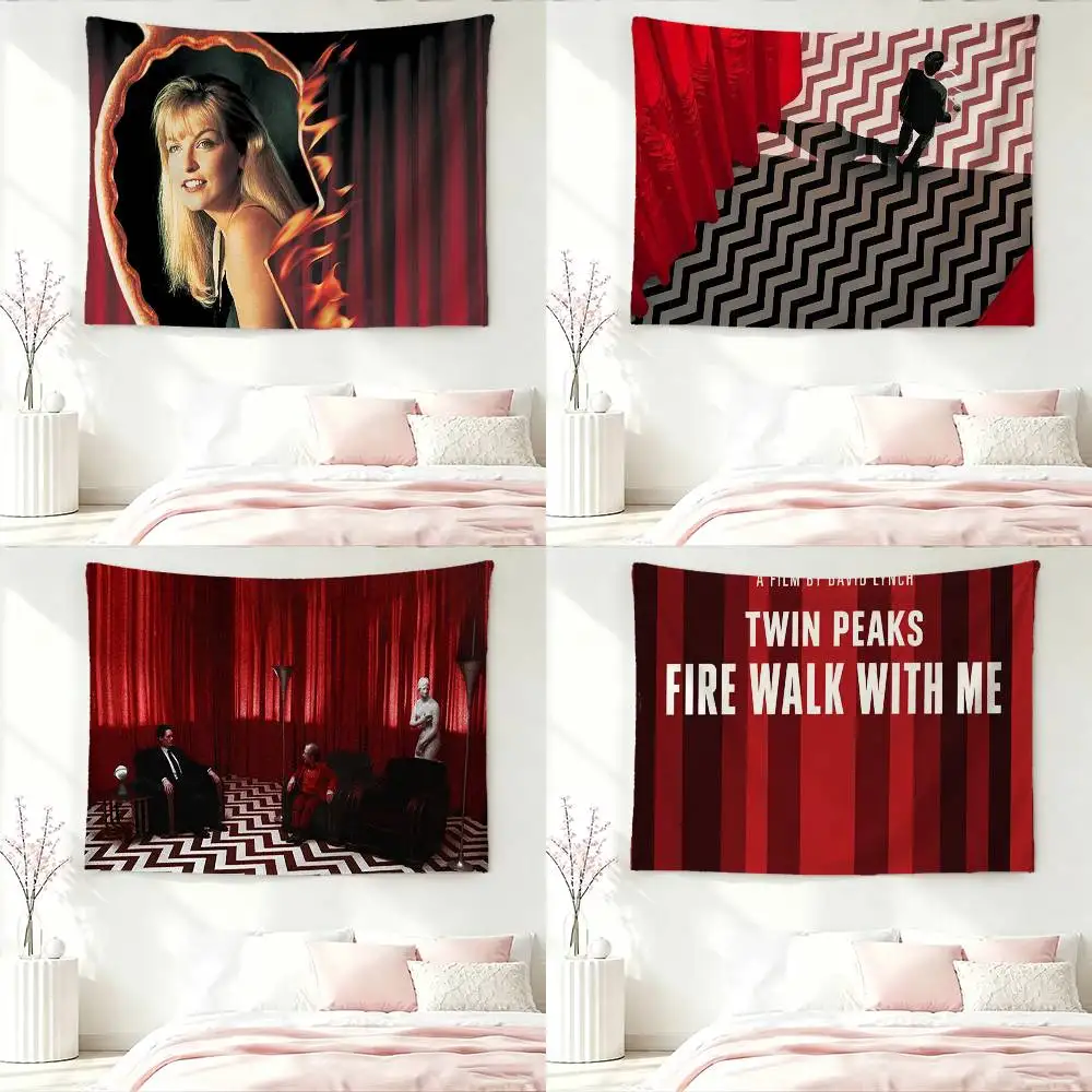 T-Twin Peaks Flag Digital Printing Banner for Garage Wall Out Door Decoration Tapestry