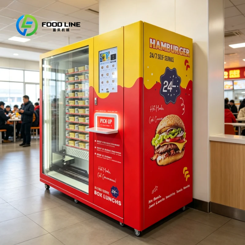 Customized 24 Hour Box Lunch Vending Machine Touchscreen Ordering Pickup Stainless Steel Commercial Hot Food Vending Machine