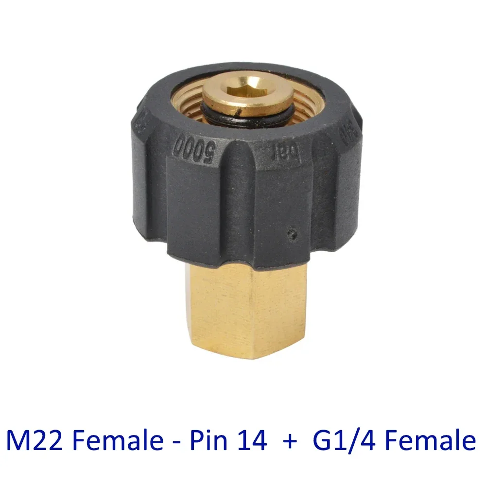 

High Pressure Washer Car Washer Brass Connector Adapter M22 Female + G1/4 Female