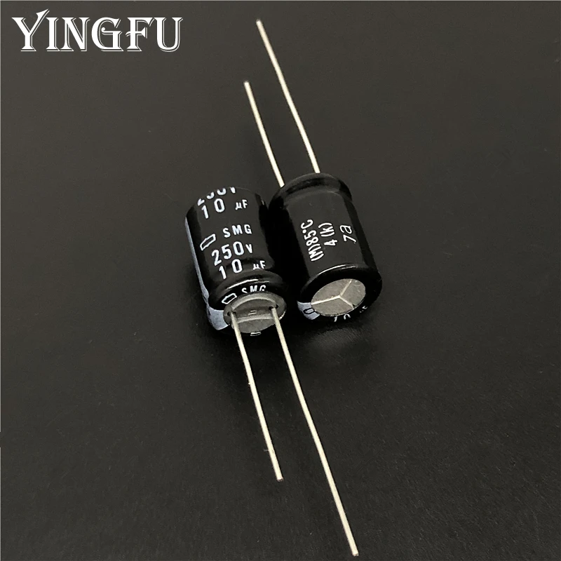 10uF 250V Japan Nippon Chemi-con NCC SMG Series 10x16mm 250V10uF Aluminum Electrolytic Capacitor