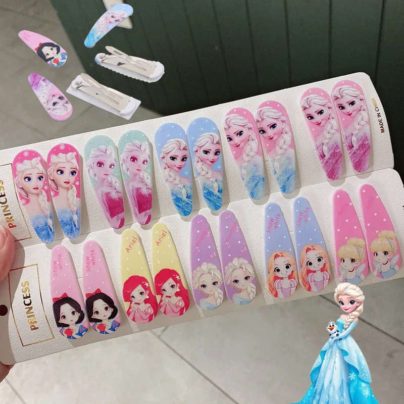 10 قطعة دبوس الشعر أنيمي المجمدة Kawaii إلسا الأميرة دبوس الشعر الكرتون فتاة ميكي ميني ماوس إكسسوارات الشعر هدايا الأطفال