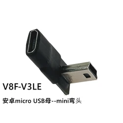 UP/DO/LE/RI Mini/Micro rodzaj USB mikro USB męski B żeński 90 stopni lewy Adapter kątowy