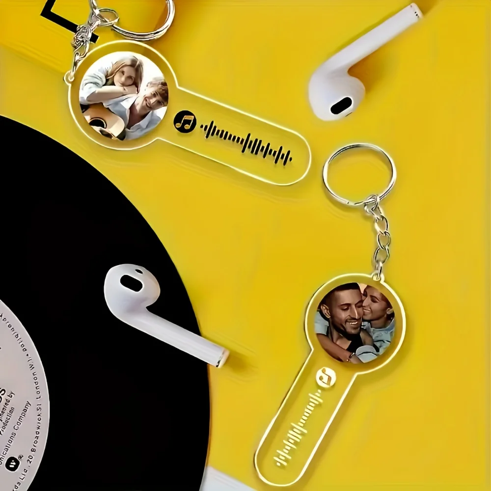 Personalization Spotify Code Customize Keychain Customize Song Title Singer Photo Muziek Keychain Music Festival Souvenir Gifts