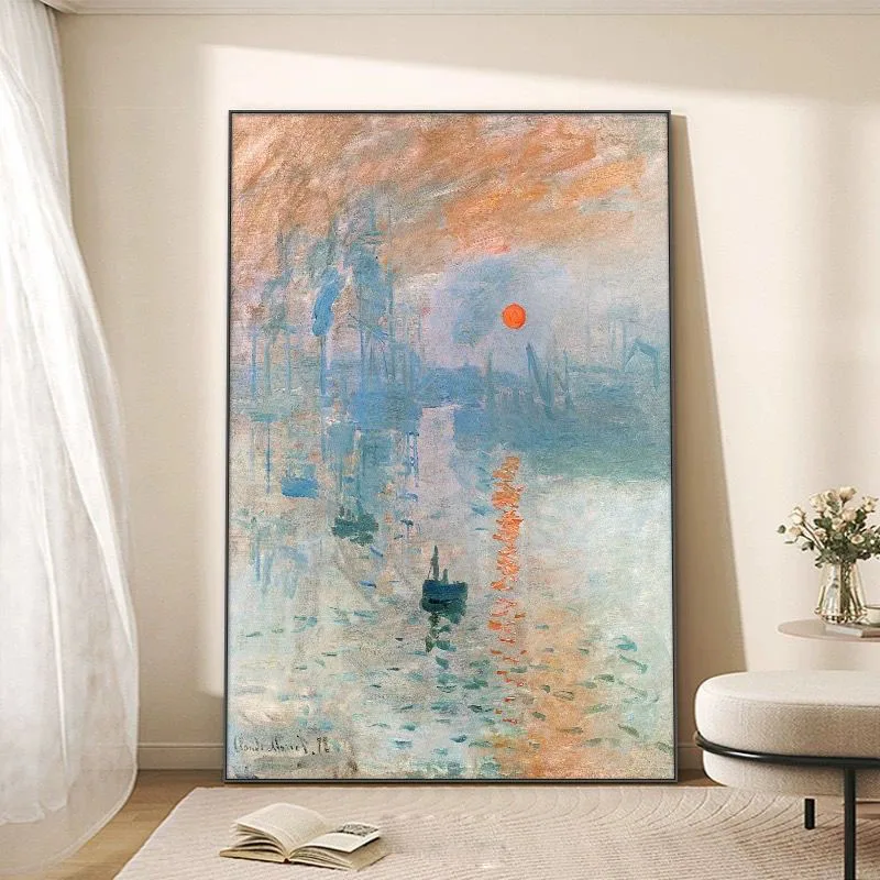 2024 New Pattern Abstract ArHanging Painting Sunrise Handmade Oil Painting Living Room Sofa Background Wall Decoration Painting