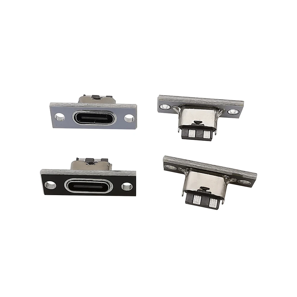 5/10Pcs Type C USB 3.1 Female Socket Connector With Fixing Plate 2Pin 4Pin 6Pin Type-C USB Jack Charging Port for DIY PCB