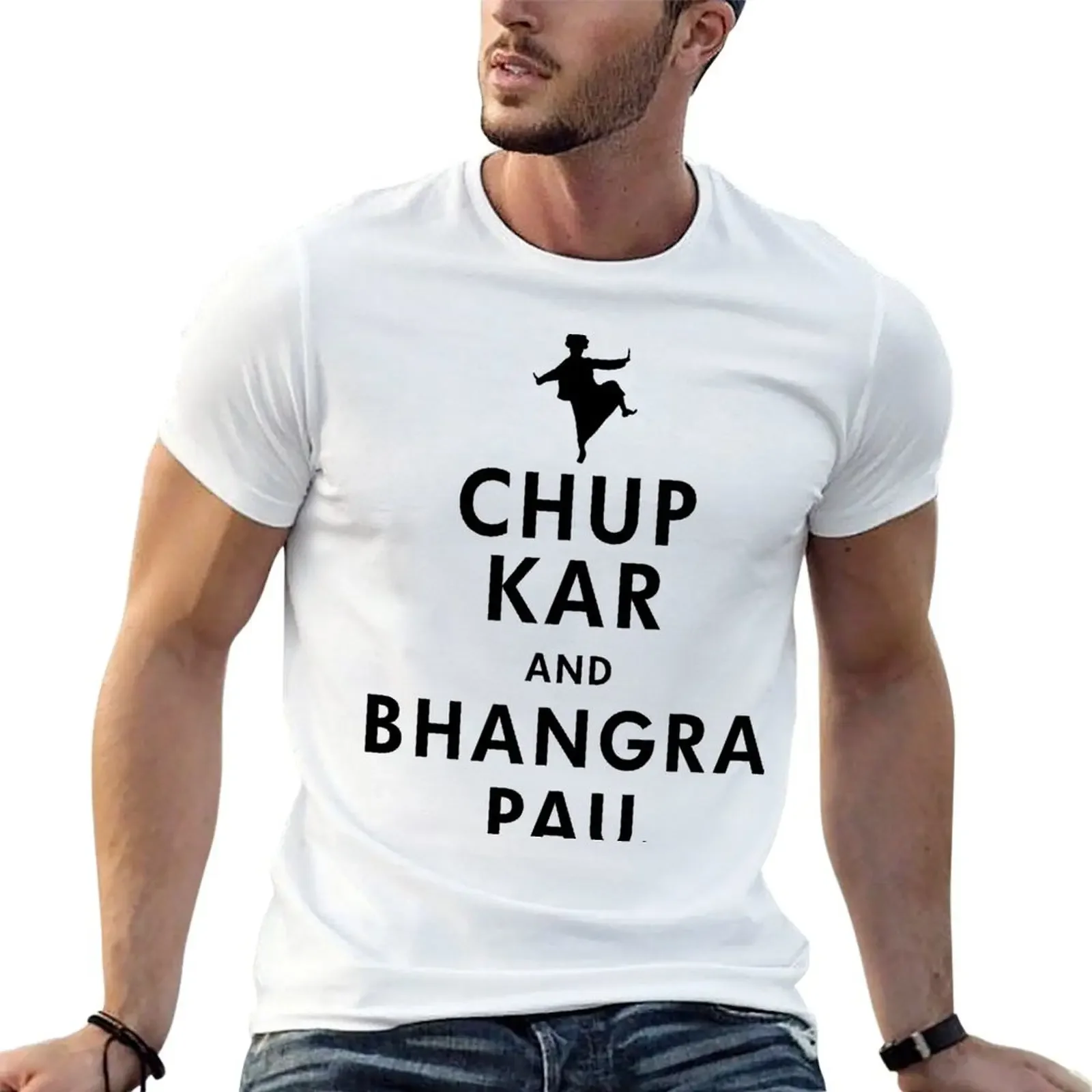 

Chup Kar and Dance Bhangra Pau Funny Indian Punjabi T-Shirt customizeds shirts graphic tee oversized t shirts for men