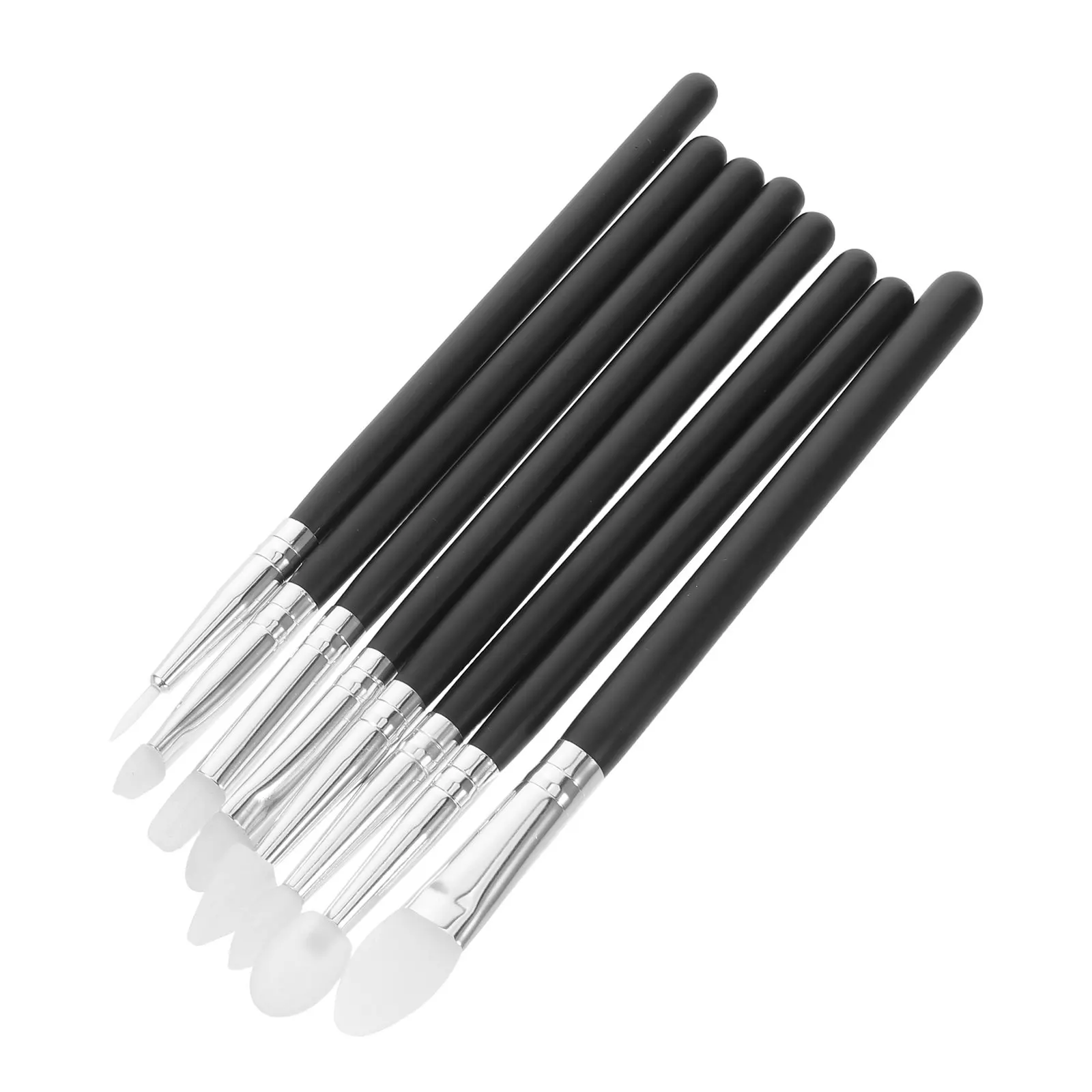 8Pcs Silicone Craft Brushes Non Stick Clay Modeling Tools Assorted Shape Tips for Resin Art Pottery DIY Painting