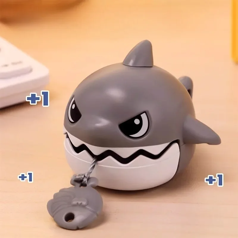 Thread Biting Shark Pull String Pendant Cartoon Keychain Creative Fun Kid Toy Car Bag Key Ring Decor Party Toy Christmas Gift