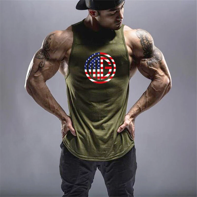 Mens Summer Workout Comfortable Tank Tops Fitness Casual Sports Muscle Vests Absorb Sweat and Cool Gym Bodybuilding Clothing