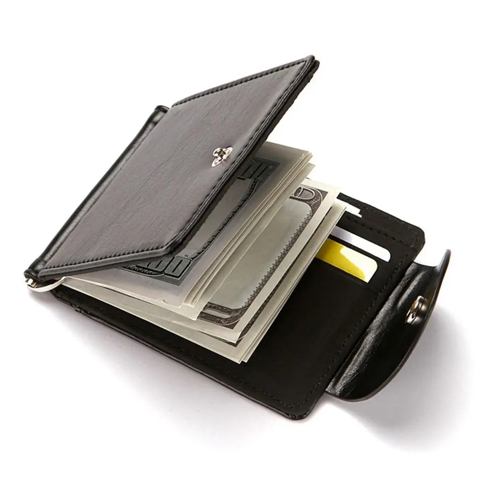 Fashion Multi-functional PU Leather Short Wallets Coin Pouch Male Purse Cards Holder