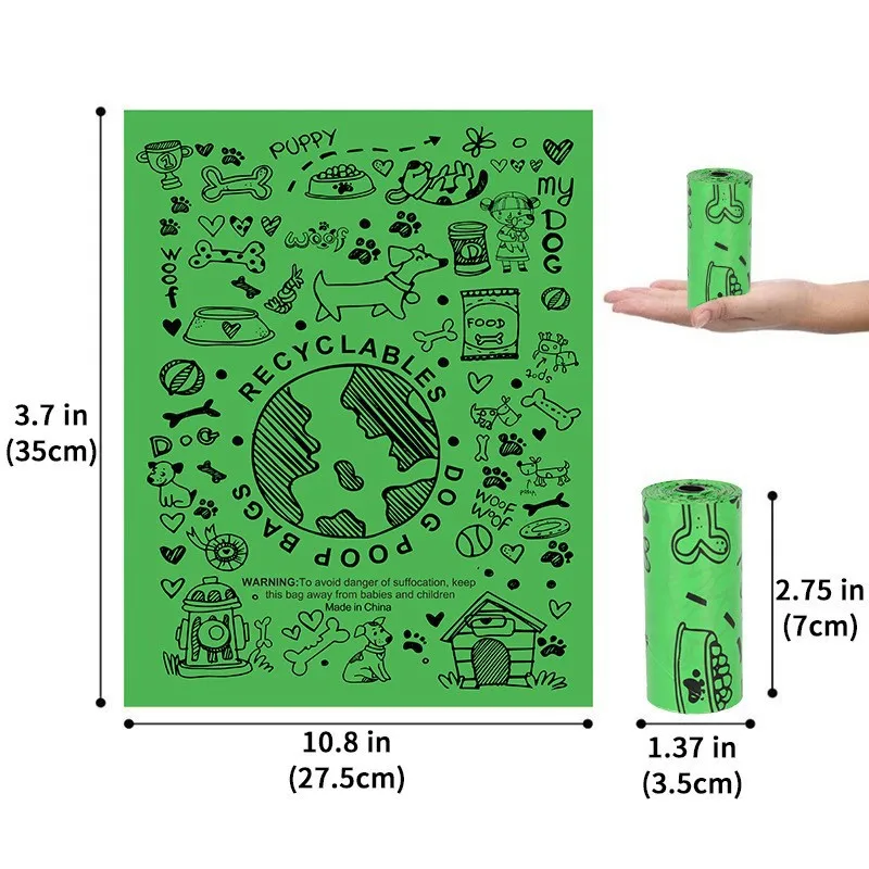 21 Rolls Dog Poop Bag Biodegradable Dog Poop Bags Eco-Friendly Pet Waste Bags Clean Up Refill Rolls Pet Poop Bags Dispenser