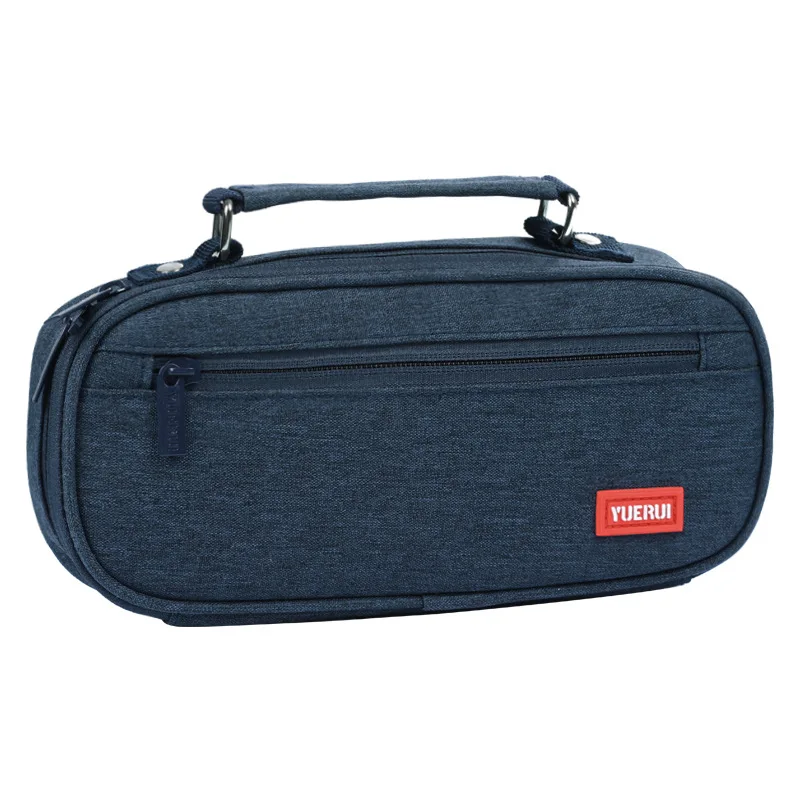 Large Capacity Pencil Case, Convenient for Students To Carry, Double Zipper Pencil Storage, Canvas Side Bag, Stationery Box.
