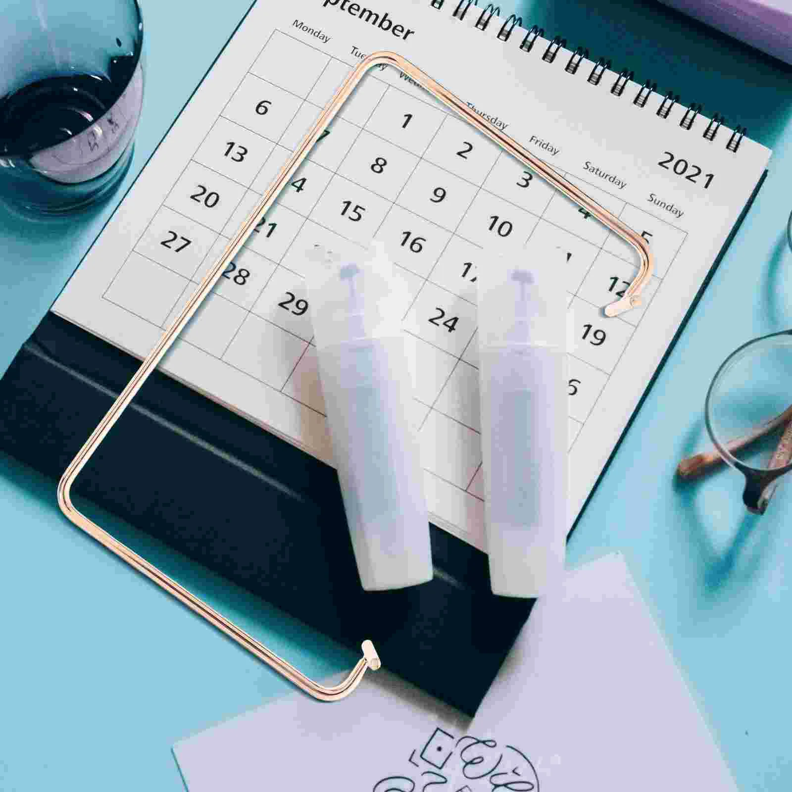 Desk Calendar Stand Iron Rack Flip Supports Holder Advent Bracket for Home Calendars