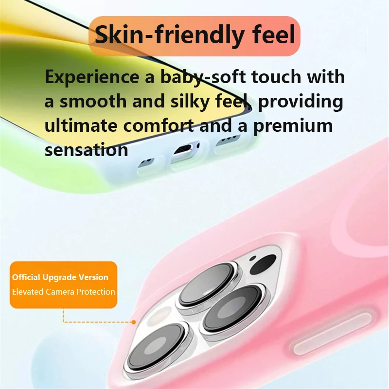 Baby-soft Touch Liquid Silicone Jelly Phone Case for Apple iPhone 11 12 13 14 15 16 Pro Max Plus Protective Case