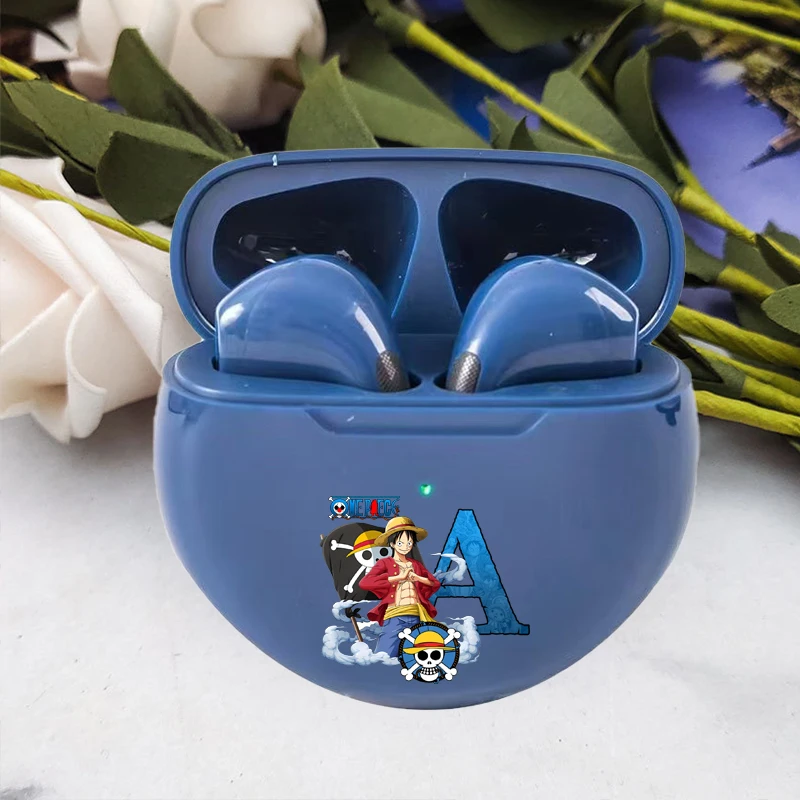 One Piece Luffy Bluetooth Earphones Wireless Bluetooth Headset Noise Cancelling Earbuds with Mic Pro6 Wireless Headphones Gift