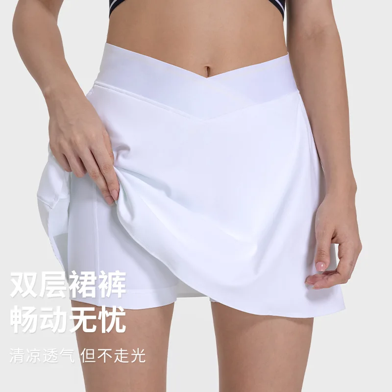 

Quick Drying Tennis Skirt with Inner Lining, Sports Short Skirt, Outdoor Running, Fitness, Summer, New