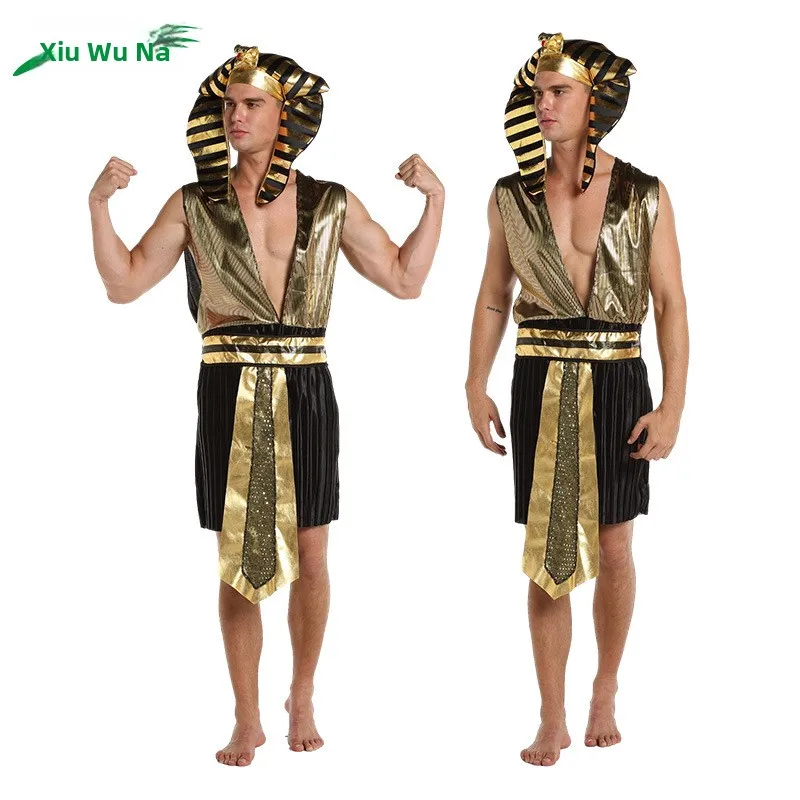 

Мужской костюм для косплея на Хэллоуин, маскарадный наряд для ролевых игр, образ фараона, китайское производство, зима 2024