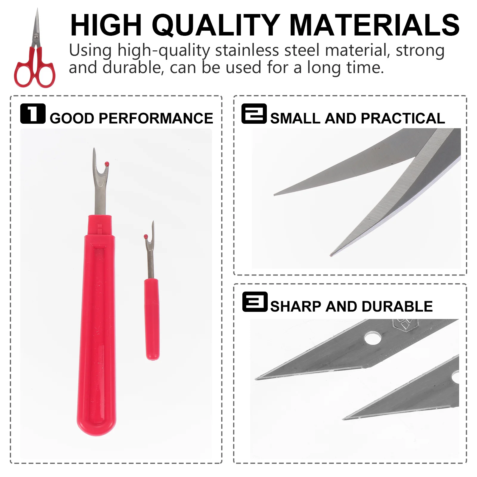 

1 Set Of Embroidery Scissors Stainless Steel Sewing Scissors For Diy Craft Thread Cutter Yarn Shears Fabric Tool Portable Seam