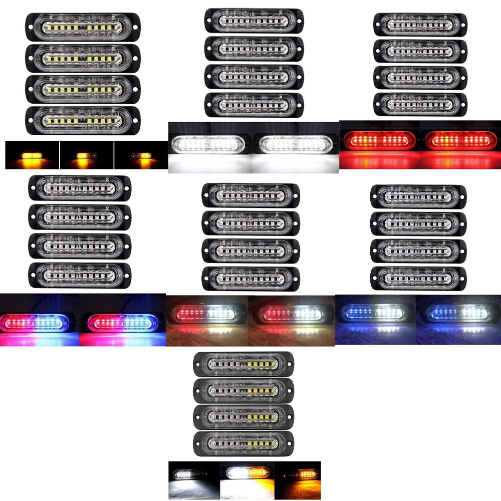 

4 шт. 10-диодные боковые габаритные фонари 12/24В для прицепов, фонари заднего хода и стоп-сигналы для автофургонов, водонепроницаемые указатели поворота