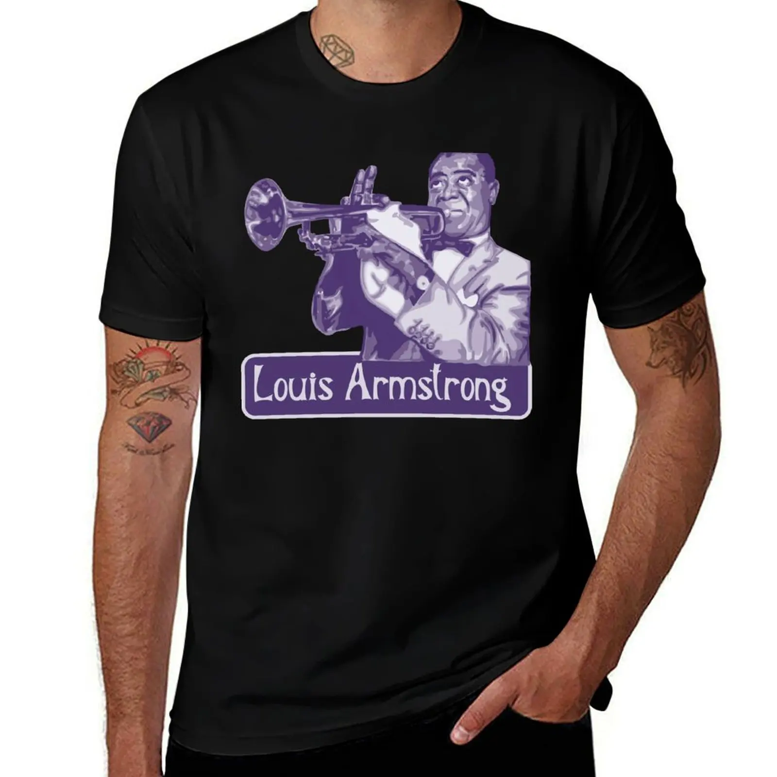 

Louis Armstrong Portrait T-Shirt t shirts for man slim fit funny t shirts dark humor cotton t shirt man T-shirt