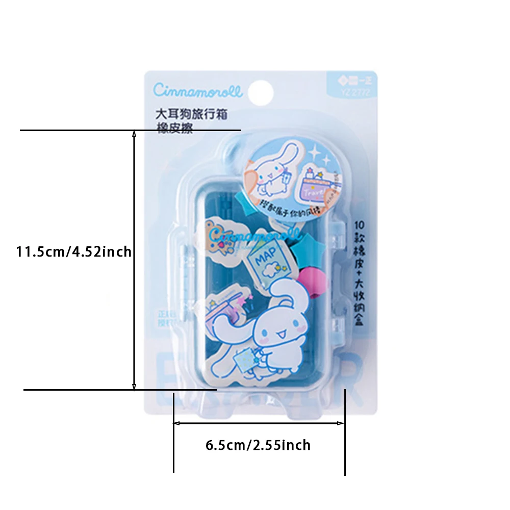 Kawaii Sanrio Cinnamoroll Melody Eraser Set with Box Cartoon Figure Model Erasers Stationery Office School Supplies Gifts Toys - view 6