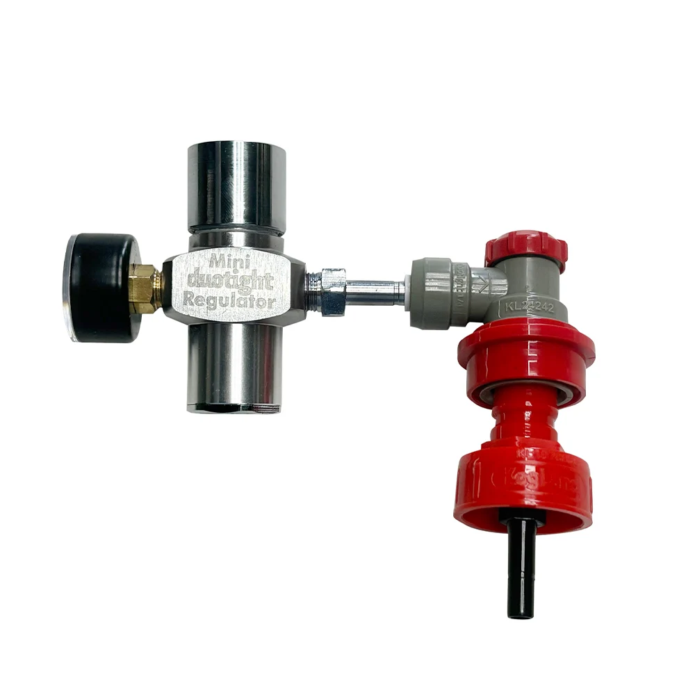 Das Kegland Mini Duotight Regler-Kits enthält 6,35 mm Kugelverschluss und die Gaskohlizierungskappe,