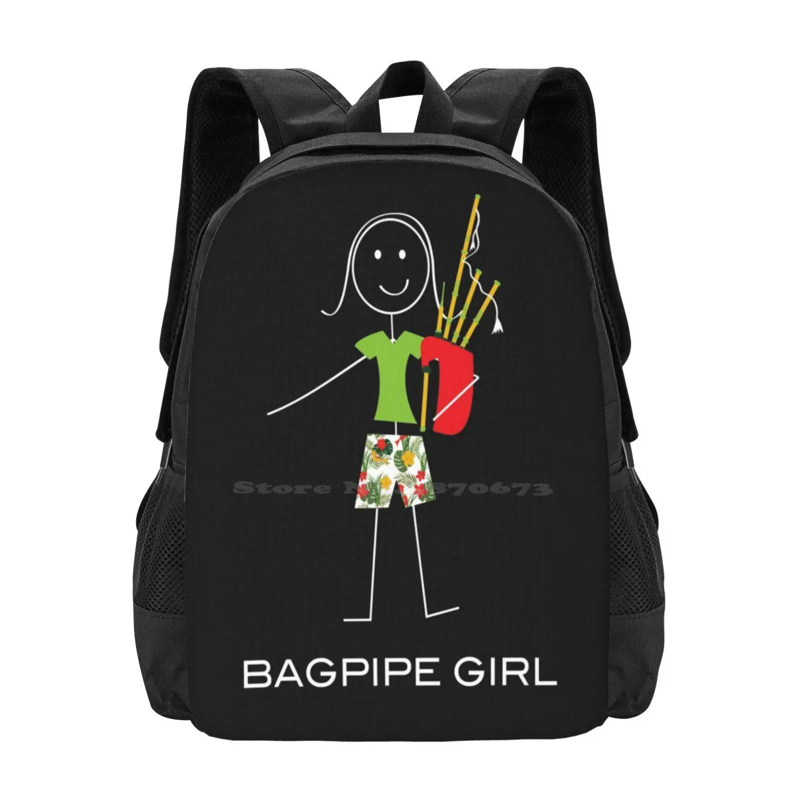 Funny Womens Bagpipe Girl Bag Backpack For Men Women Girls Teenage Bagpipe Girl Bagpipe Woman Girl Bagpiper Women Bagpiper