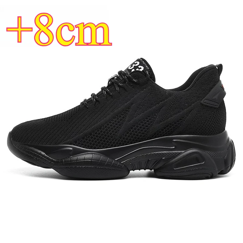 Increasing Men Sneakers Casual Heightening Shoes 8cm Height Increase Shoes for Summer Breathable 6cm Elevator