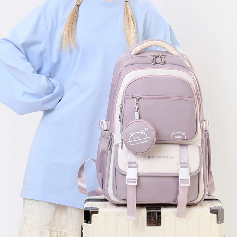 Mochila bonita para mujer, bolso escolar que combina con todo de gran capacidad, mochila de viaje sencilla con estampado Floral, mochila de viaje