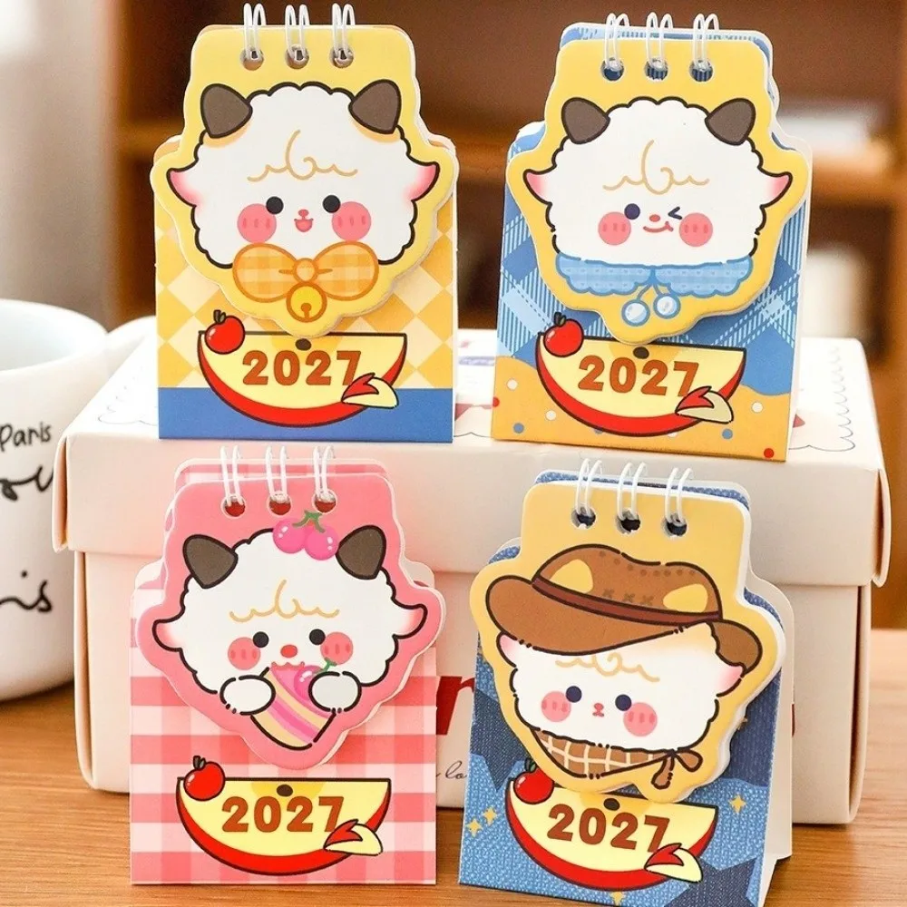 New 2027 Desk Calendar Mini Monthly Planner Coil Calendar Sheep/Dog Planner Calendar Student Planning