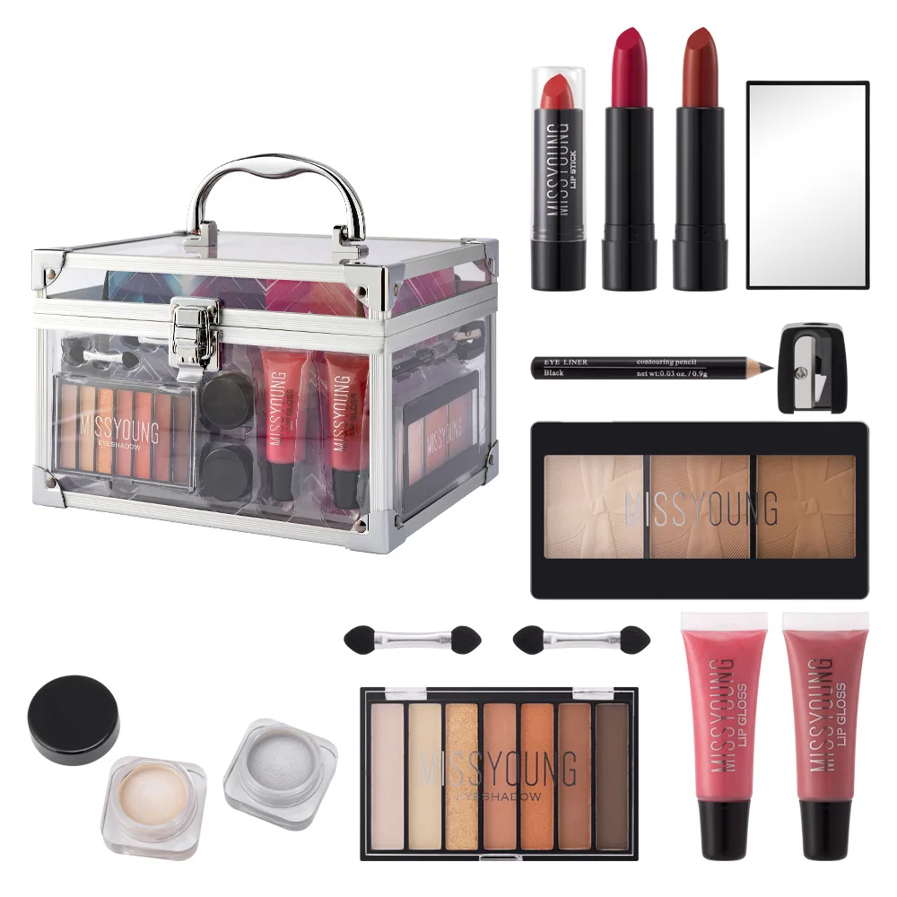 MISS ROSE Makeup for Women Full Kit All in One Makeup Gift Sets Powder Lipstick Lipliner Eyeliner Concealer Blush Brush Palette